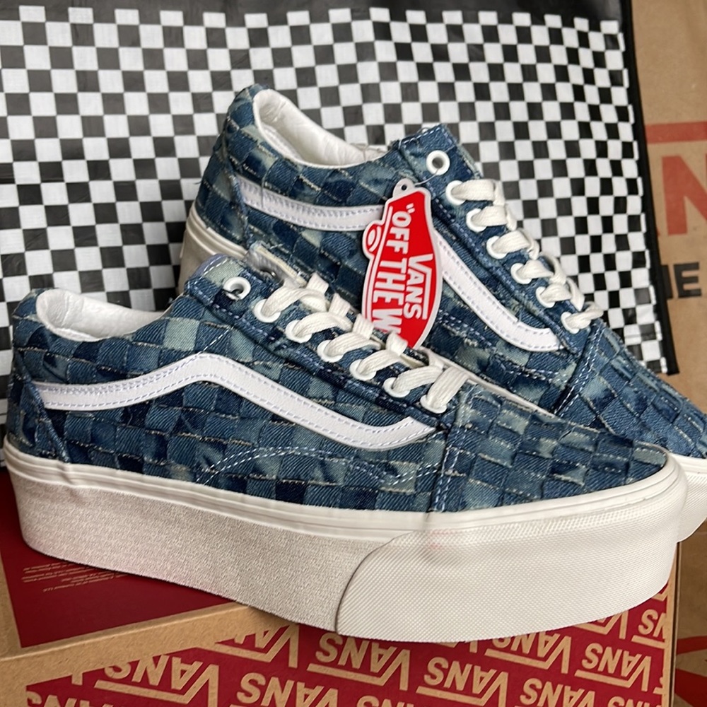 Vans Old Skool Stacked Platforms Woven Denim/Multi WMNS sneakers - Picture 6 of 16